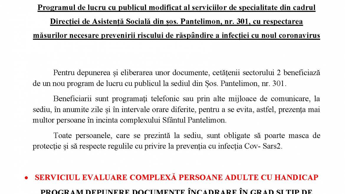 PROGRAM DE LUCRU CU CETĂȚENII !