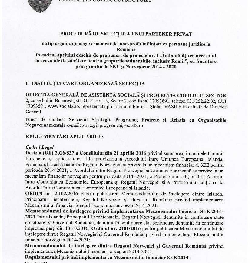 ANUNȚ! PROCEDURĂ DE SELECȚIE A UNUI PARTENER PRIVAT