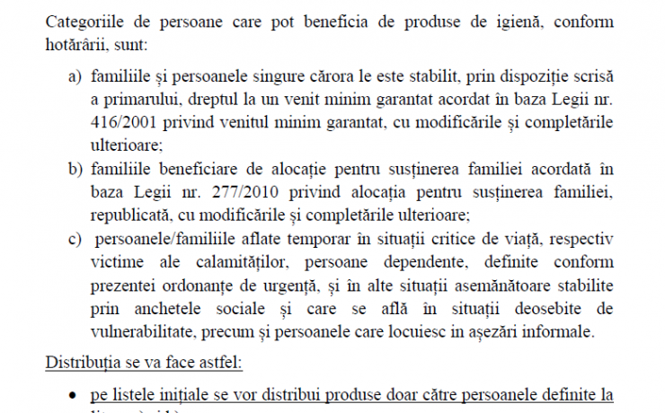 ANUNȚ! Distribuire produse de igienă din fondurile UNIUNII EUROPENE POAD 2018/2021