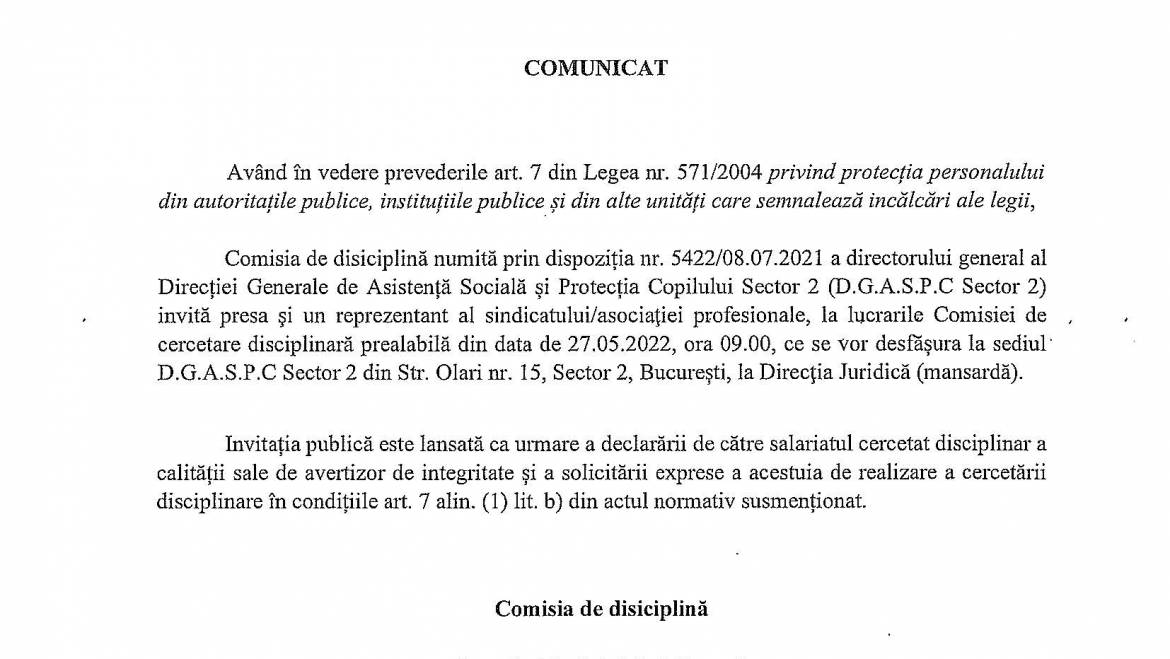 COMUNICAT