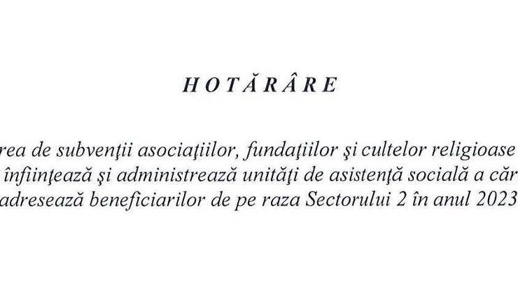 Subvenții pentru asociațiile, fundațiile și cultele recunoscute în România licențiate ca furnizori de servicii sociale