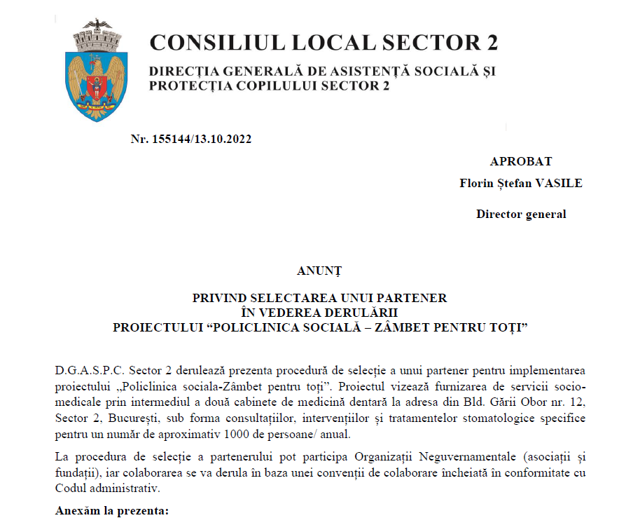 Policlinica sociala-Zâmbet pentru toți