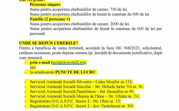 NOUL PROGRAM  DE SUPORT UCRAINA! PRIMA LUNĂ